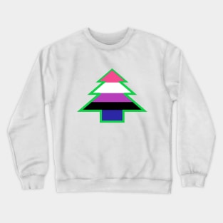 Genderfluid Pride: Christmas Tree Crewneck Sweatshirt